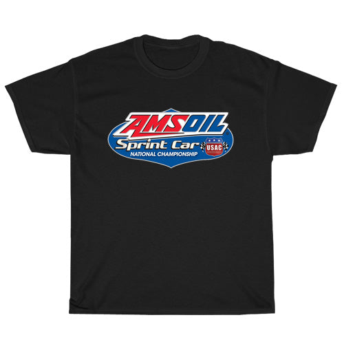 AMSOIL-Sponsored Car Racing Series Logo Mens Unisex Short Sleeve Black T-Shirt Size S-3XL