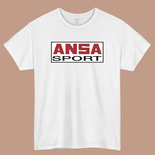 ANSA Sports Logo Mens Unisex Short Sleeve White T-Shirt Size S-3XL