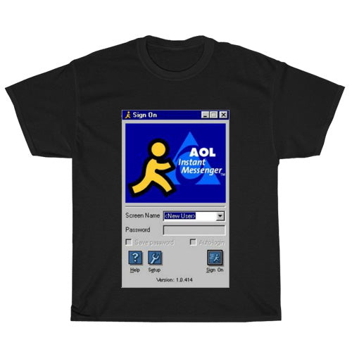 AOL INSTANT MESSENGER LOGO Unisex Men's T Shirt Size S to 3XL