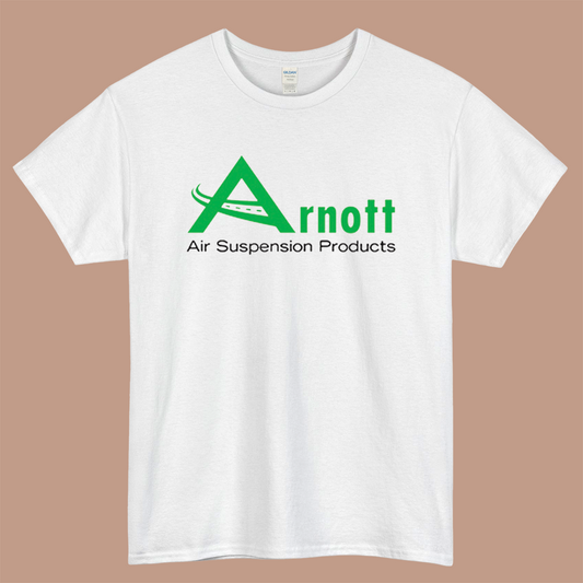 ARNOTT Air Suspension Logo Mens Unisex Short Sleeve White T-Shirt Size S-3XL
