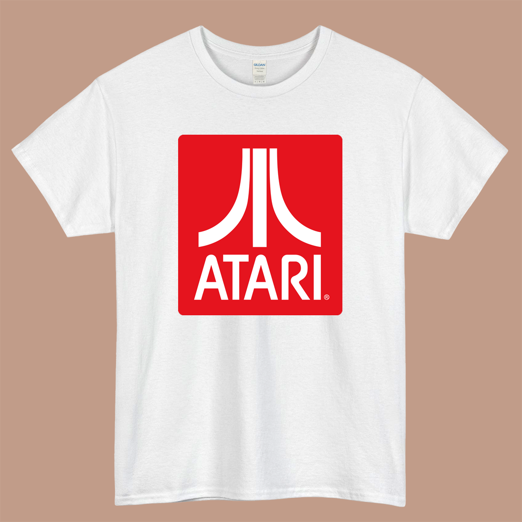 ATARI Logo Mens Unisex Short Sleeve White T-Shirt Size S-3XL