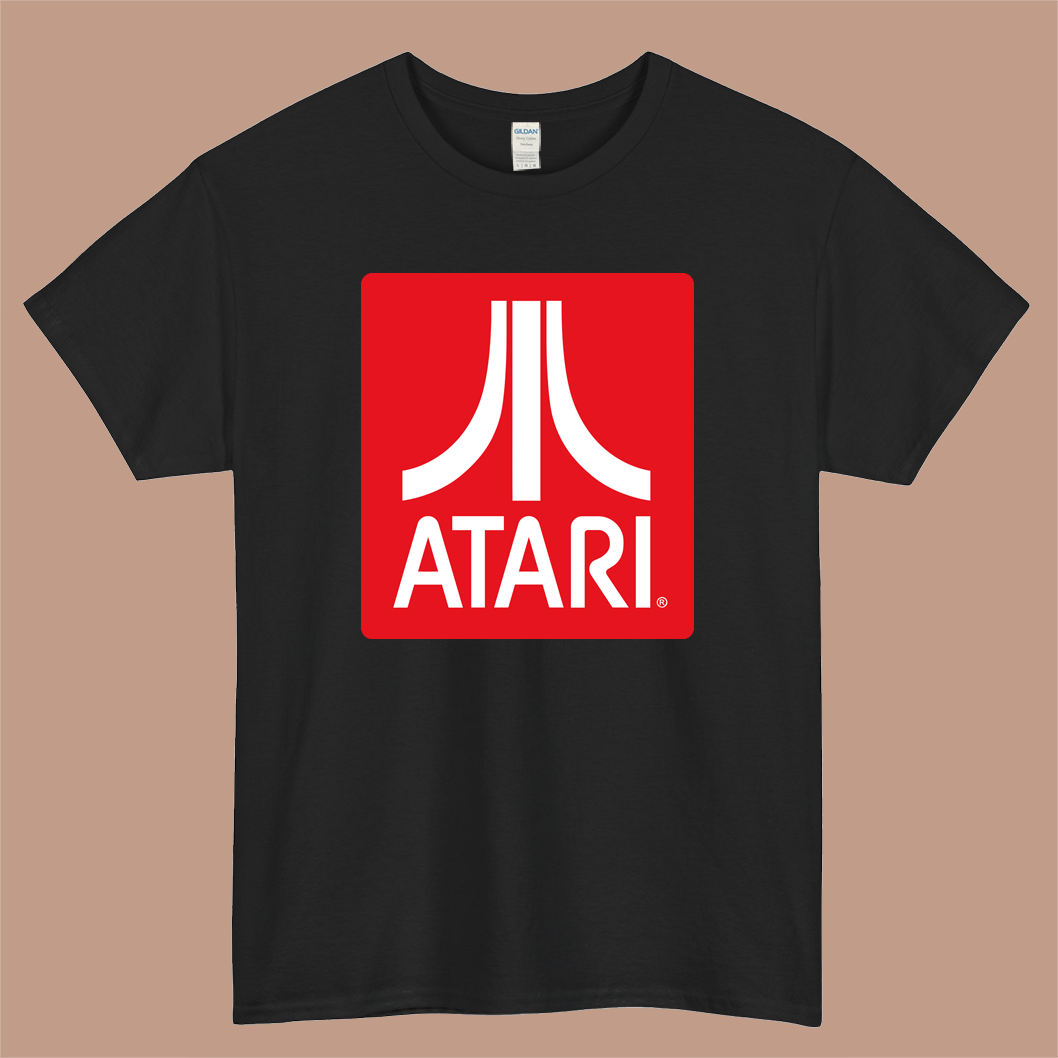 ATARI Logo Mens Unisex Short Sleeve Black T-Shirt Size S-3XL