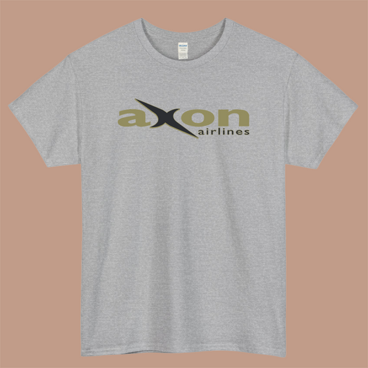 AXON Airline Logo Mens Unisex Short Sleeve Gray T-Shirt Size S-3XL