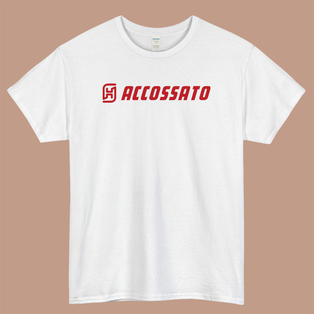 Accossato brakes Logo Mens Unisex Short Sleeve White T-Shirt Size S-3XL