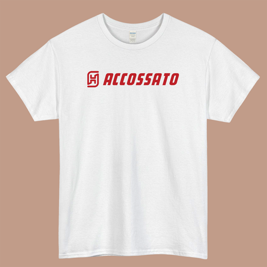 Accossato brakes Logo Mens Unisex Short Sleeve White T-Shirt Size S-3XL