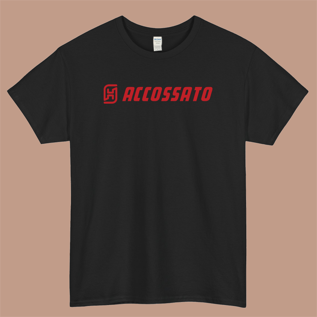 Accossato brakes Logo Mens Unisex Short Sleeve Black T-Shirt Size S-3XL