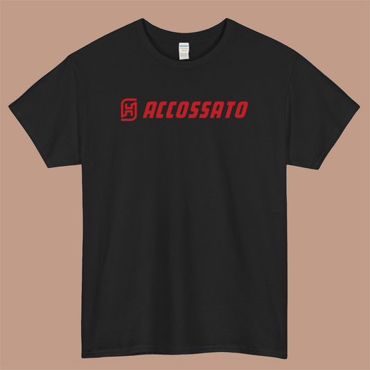 Accossato brakes Logo Mens Unisex Short Sleeve Black T-Shirt Size S-3XL