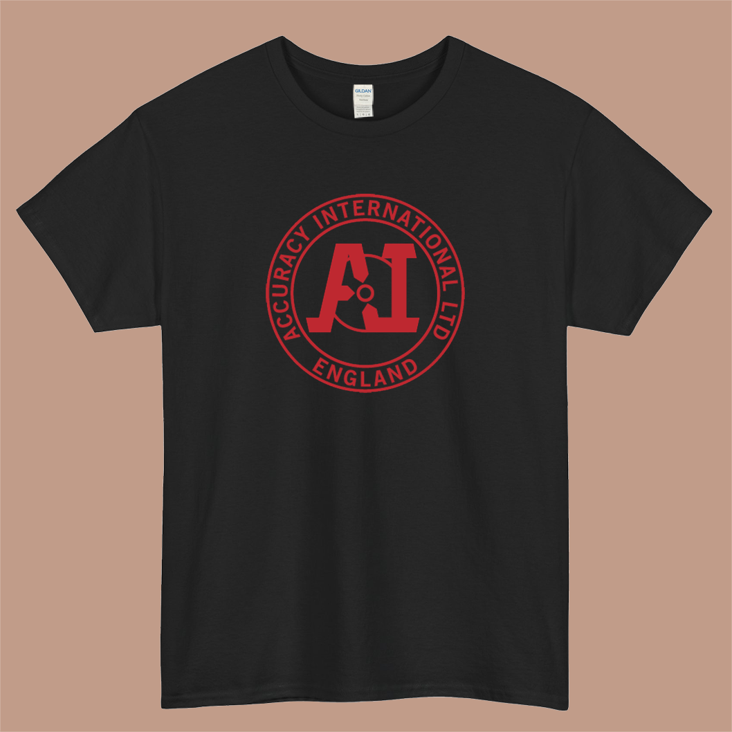 Accuracy International Guns Firearms red Logo Mens Unisex Short Sleeve T-Shirt Size S-3XL - P