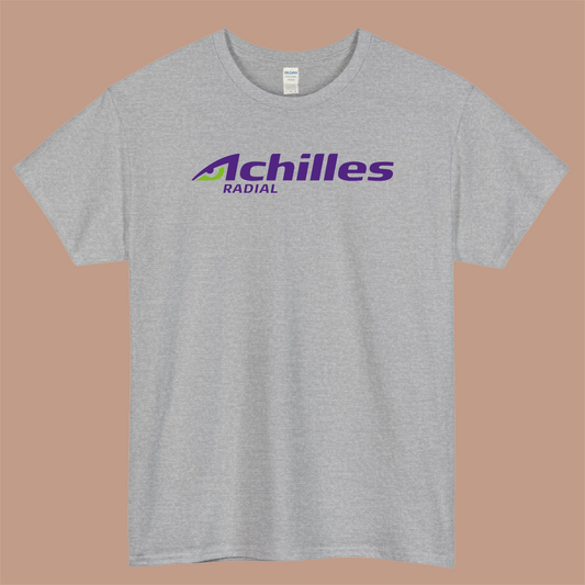Achilles Radial Logo Mens Unisex Short Sleeve Gray T-Shirt Size S-3XL