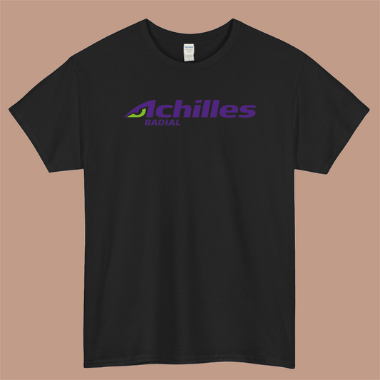 Achilles Radial Logo Mens Unisex Short Sleeve Black T-Shirt Size S-3XL