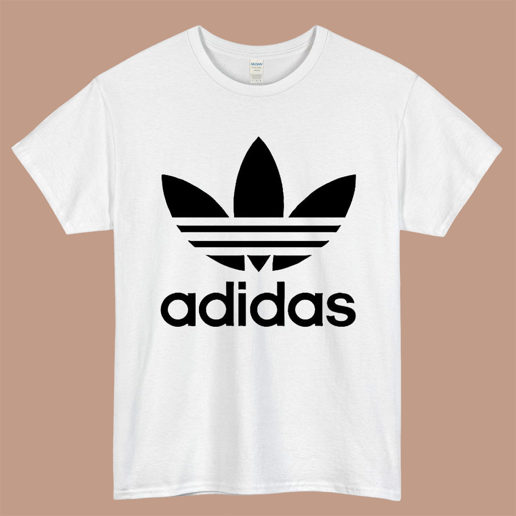 Adidas Logo Mens Unisex Short Sleeve White T-Shirt Size S-3XL