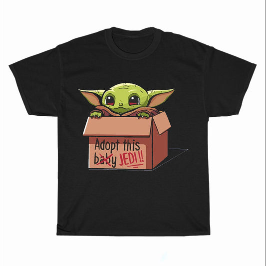 Adopt A Baby Yoda logo Unisex Men's T Shirt Size S to 3XL