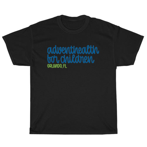 Advent Health hospital Logo Mens Unisex Short Sleeve Black T-Shirt Size S-3XL