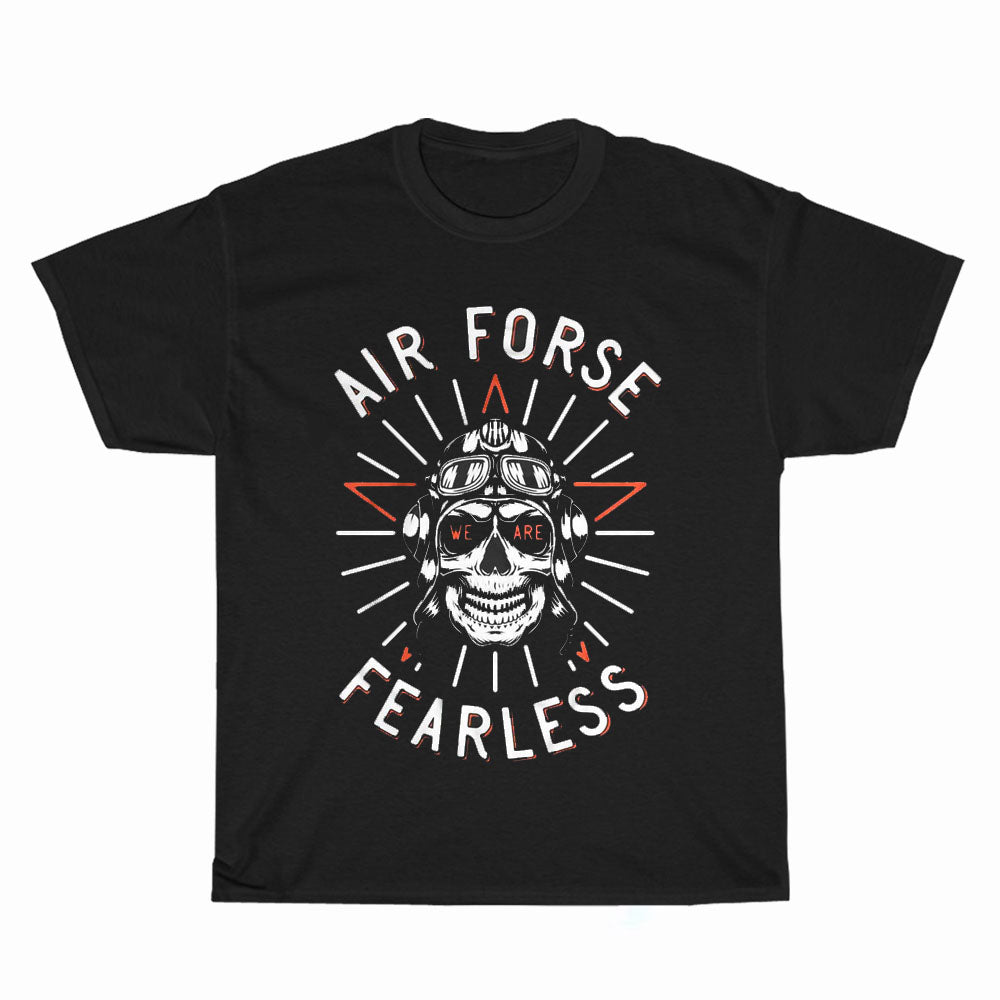 Air Forse Fearless Skull Motorcycle Logo Unisex Men's T Shirt Size S to 3XL