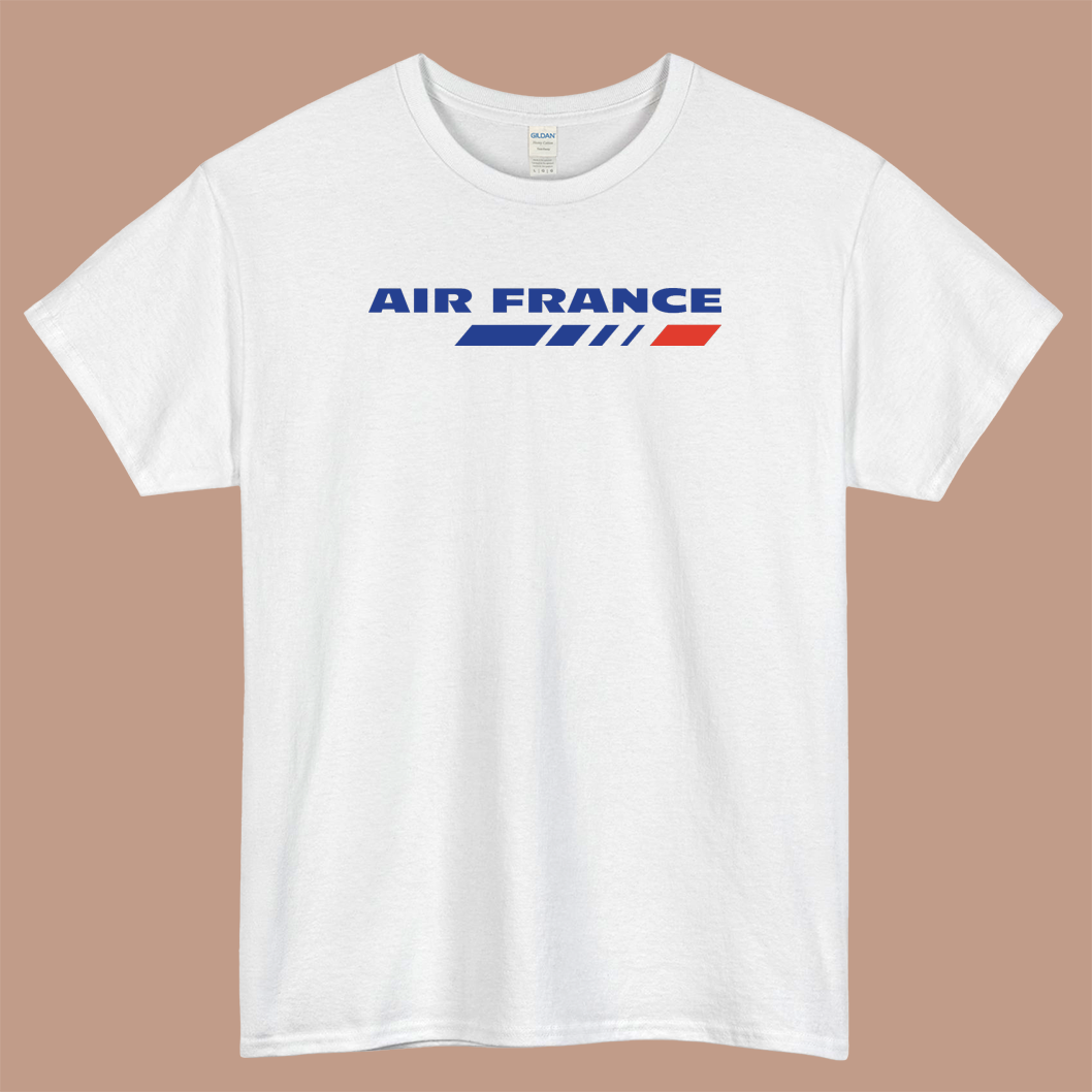 Air France Logo Mens Unisex Short Sleeve White T-Shirt Size S-3XL