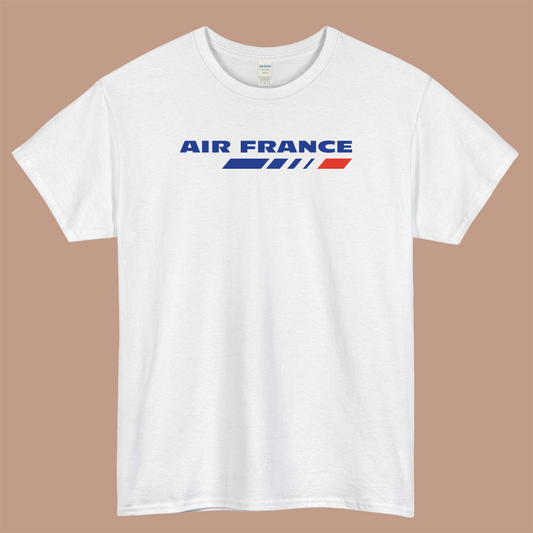 Air France Logo Mens Unisex Short Sleeve White T-Shirt Size S-3XL