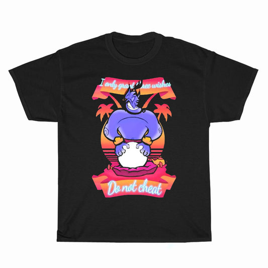Aladin Genie I Only Grant Three Logo Unisex Men's T Shirt Size S to 3XL