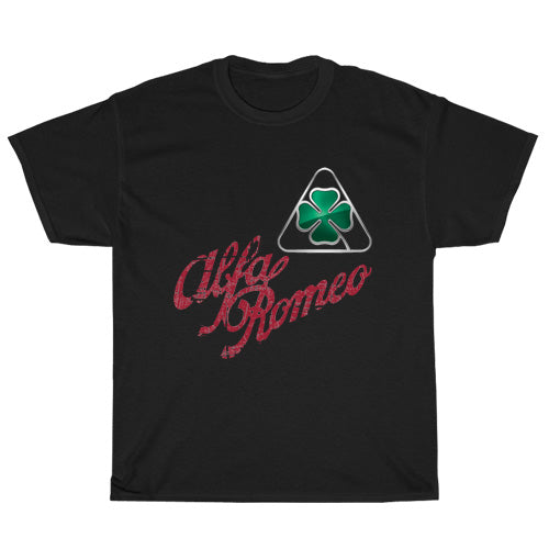 Alfa Romeo Logo Mens Unisex Short Sleeve Black T-Shirt Size S-3XL