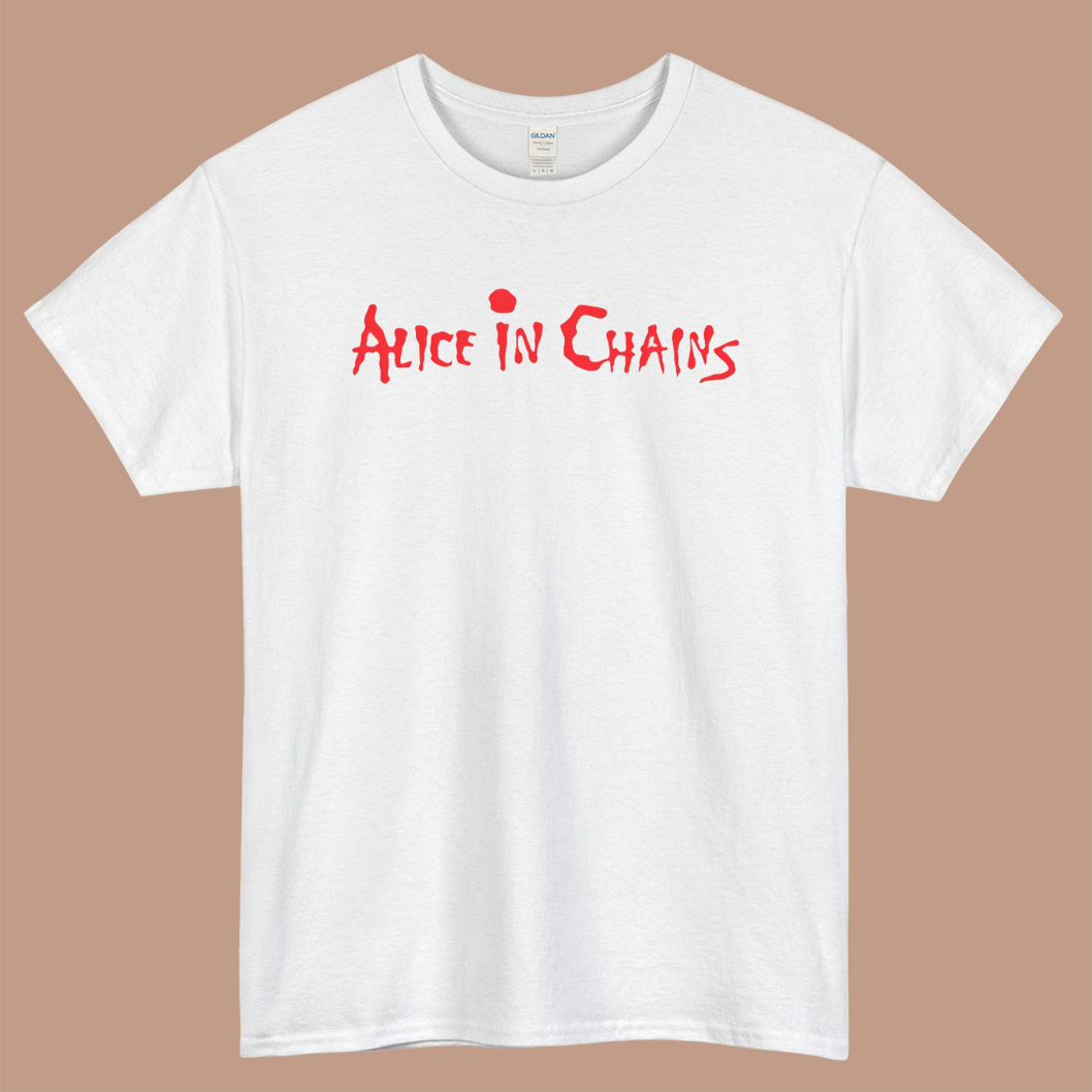 Alice In Chains Logo Mens Unisex Short Sleeve White T-Shirt Size S-3XL