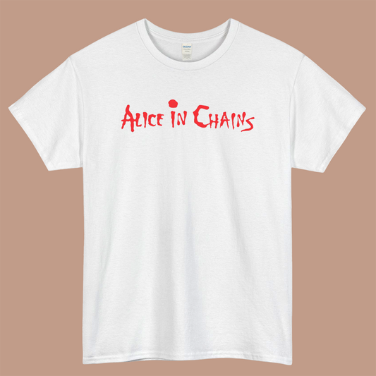 Alice In Chains Logo Mens Unisex Short Sleeve White T-Shirt Size S-3XL