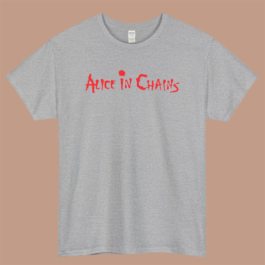 Alice In Chains Logo Mens Unisex Short Sleeve Gray T-Shirt Size S-3XL