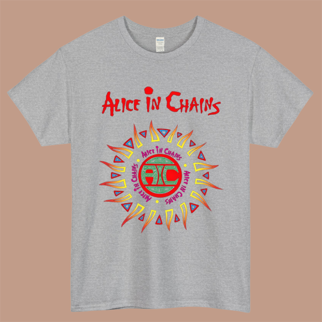 Alice In Chains Posters Logo Mens Unisex Short Sleeve Gray T-Shirt Size S-3XL