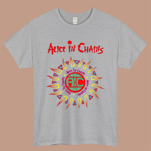 Alice In Chains Posters Logo Mens Unisex Short Sleeve Gray T-Shirt Size S-3XL