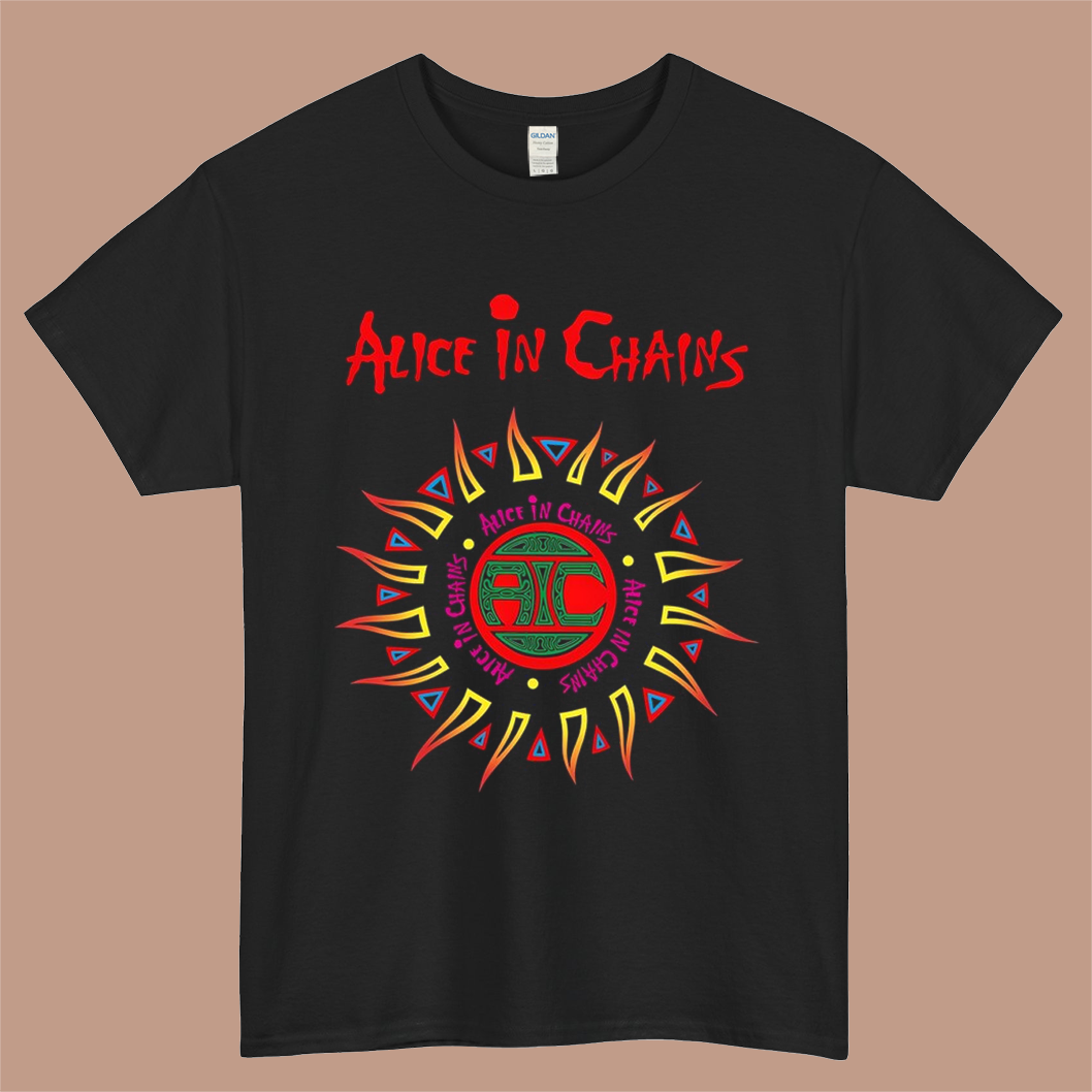 Alice In Chains Posters Logo Mens Unisex Short Sleeve Black T-Shirt Size S-3XL