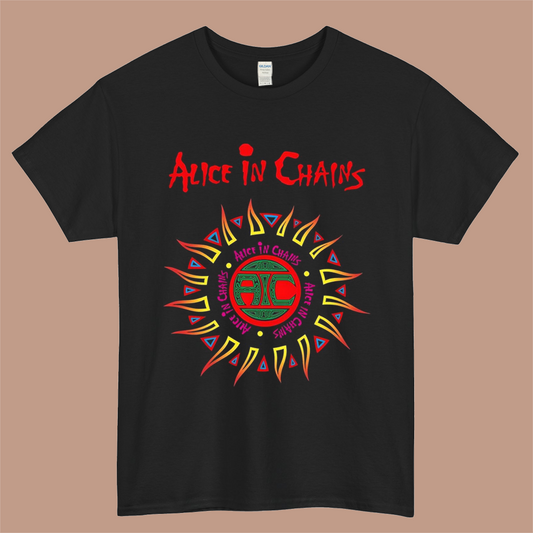 Alice In Chains Posters Logo Mens Unisex Short Sleeve Black T-Shirt Size S-3XL