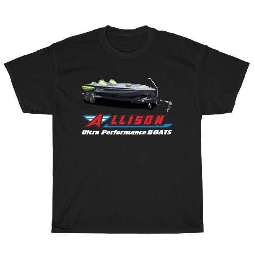 Allison Boats Pioneers of the Bass Boat logo Men's Unisex T Shirt Size S to 3XL