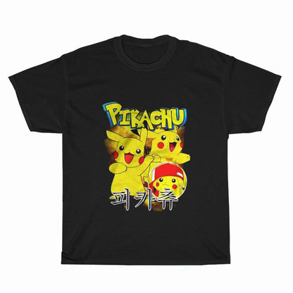 Anime Pikachu Pokemon Logo Unisex Men's T Shirt Size S to 3XL