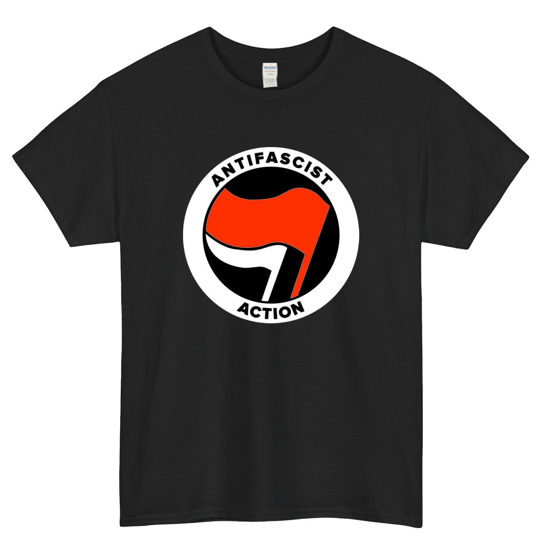 Antifascist flag antifa Mens Unisex Short Sleeve T-Shirt Size S-3XL - P