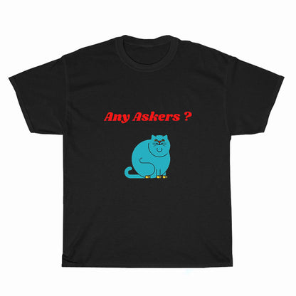 Any Askers Cute Cat Kitten Persuade Logo Unisex Men's T Shirt Size S to 3XL