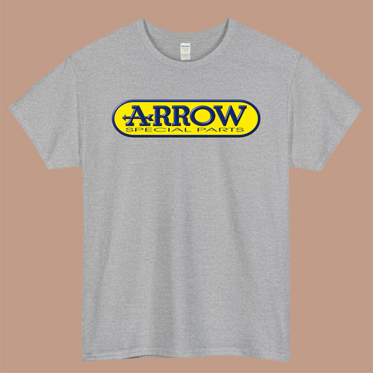 Arrow Motorcycles Exhausts Logo Mens Unisex Short Sleeve Gray T-Shirt Size S-3XL