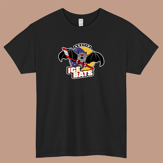Austin Ice Bats Vintage Hockey Logo Mens Unisex Short Sleeve T-Shirt Size S-3XL - P