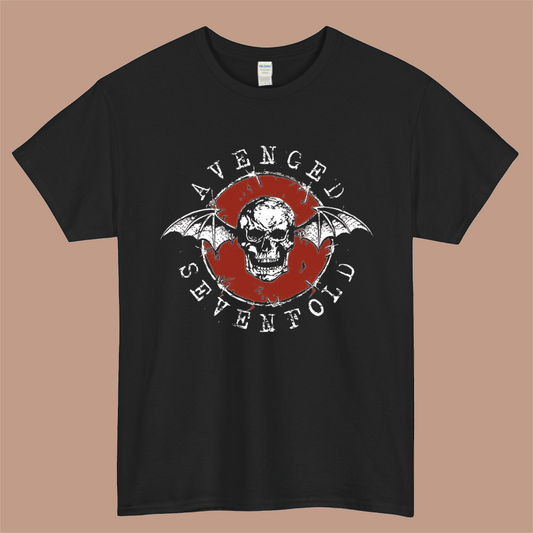 Avenged Sevenfold Drawstring Logo Mens Unisex Short Sleeve Black T-Shirt Size S-3XL