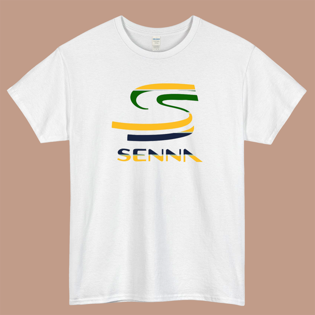 Ayrton Senna yellow Logo Mens Unisex Short Sleeve T-Shirt Size S-3XL - P