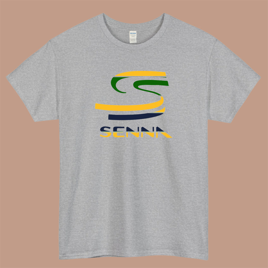 Ayrton Senna yellow Logo Mens Unisex Short Sleeve T-Shirt Size S-3XL - P