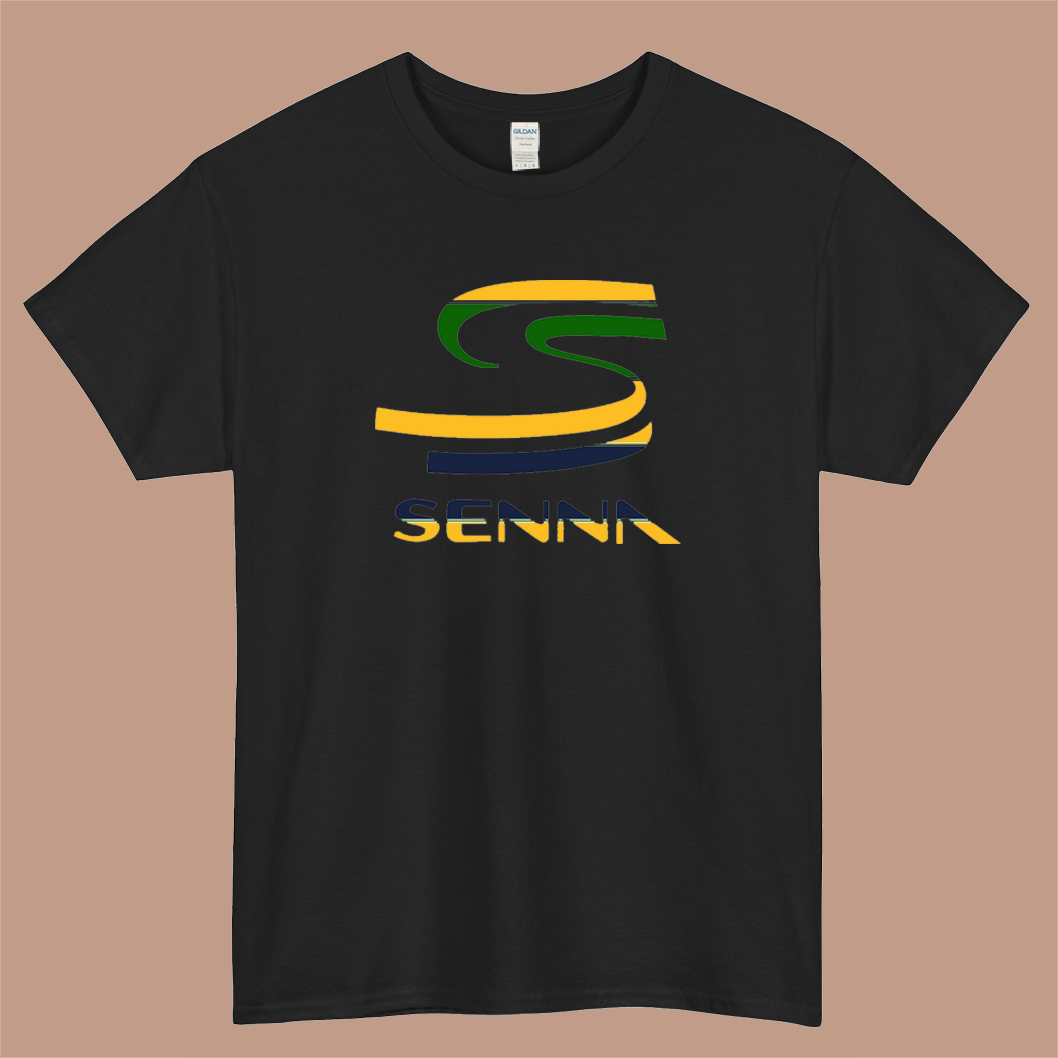 Ayrton Senna yellow Logo Mens Unisex Short Sleeve T-Shirt Size S-3XL - P