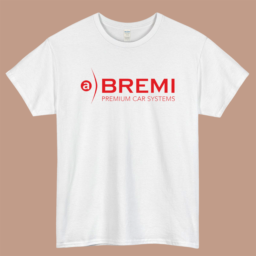 BREMI Premium Car Systems Logo Mens Unisex Short Sleeve White T-Shirt Size S-3XL