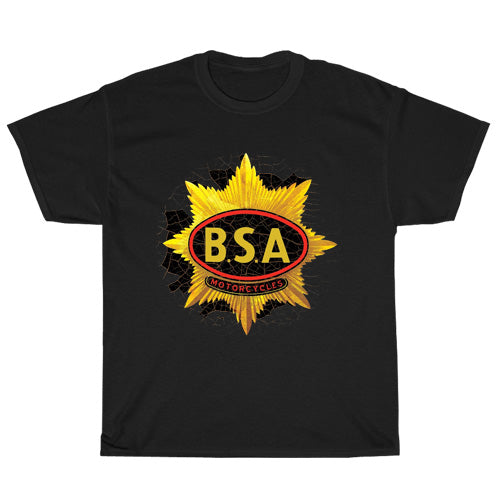 BSA Motorcycles Logo Mens Unisex Short Sleeve Black T-Shirt Size S-3XL