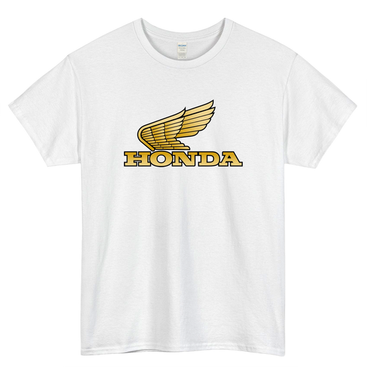 Big Gold Wing Honda Logo Mens Unisex Short Sleeve T-Shirt Size S-3XL - P
