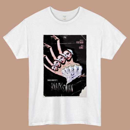 Black Swan Vintage Movie Poster Logo Mens Unisex Short Sleeve White T-Shirt Size S-3XL