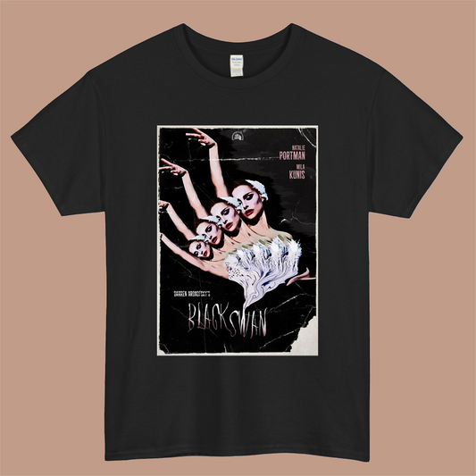 Black Swan Vintage Movie Poster Logo Mens Unisex Short Sleeve Black T-Shirt Size S-3XL