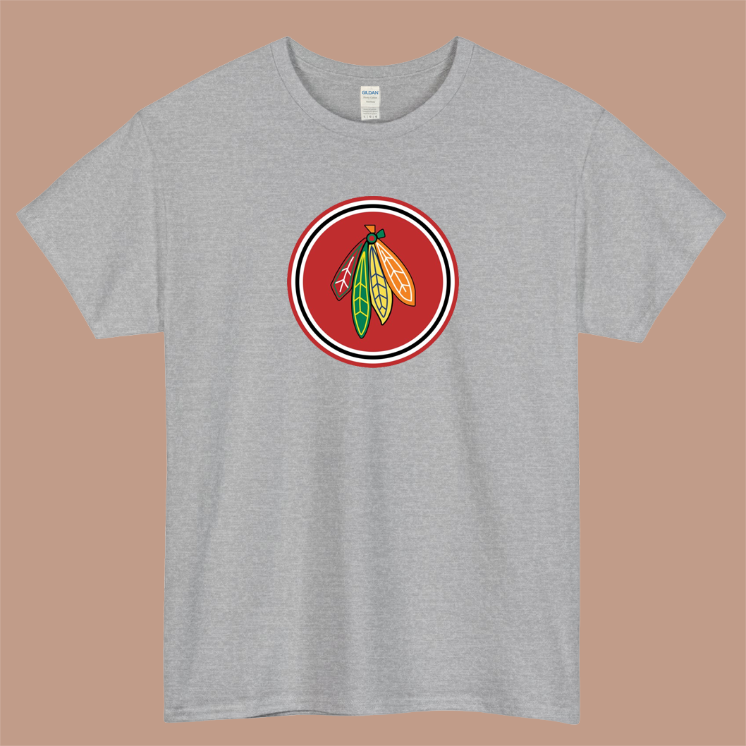 Blackhawks Feathers and Stripes Logo Mens Unisex Short Sleeve T-Shirt Size S-3XL - P