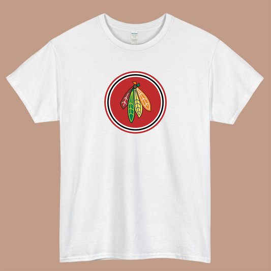 Blackhawks Feathers and Stripes Logo Mens Unisex Short Sleeve T-Shirt Size S-3XL - P