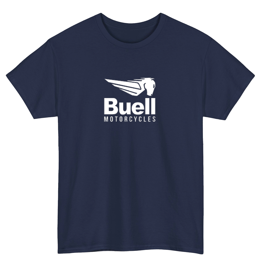 Buell American Motorcycle Blue Logo Mens Unisex Short Sleeve T-Shirt Size S-3XL -P