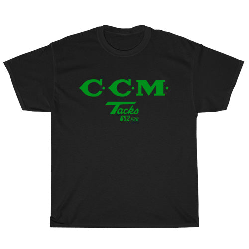 CCM Tacks Retro Ice Hockey Logo Mens Unisex Short Sleeve Black T-Shirt Size S-3XL