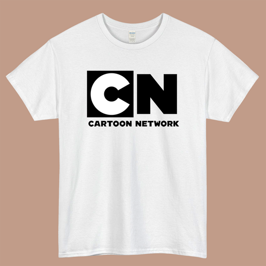 CN - Cartoon Network Logo Mens Unisex Short Sleeve White T-Shirt Size S-3XL