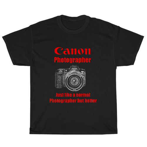 Canon EOS Series Camera Logo Mens Unisex Short Sleeve Black T-Shirt Size S-3XL